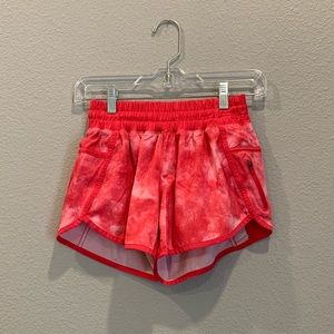 Pink tie dye lululemon shorts